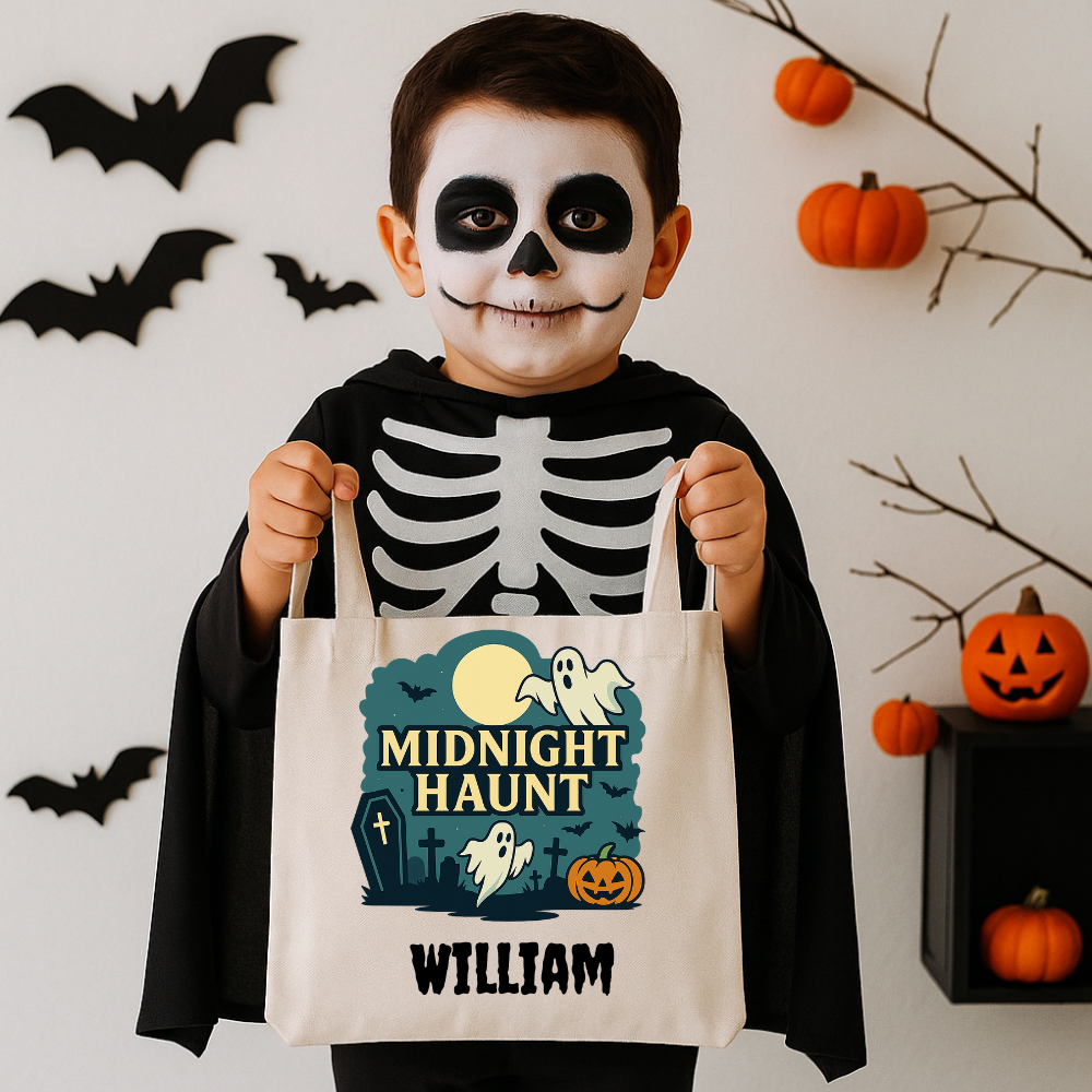 Personalized Halloween Trick-or-Treat Bag Custom Name Tote