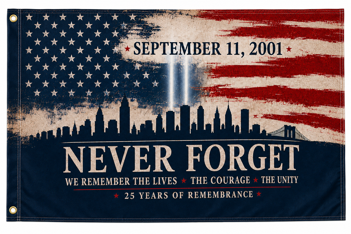 September 11 Never Forget Memorial Flag