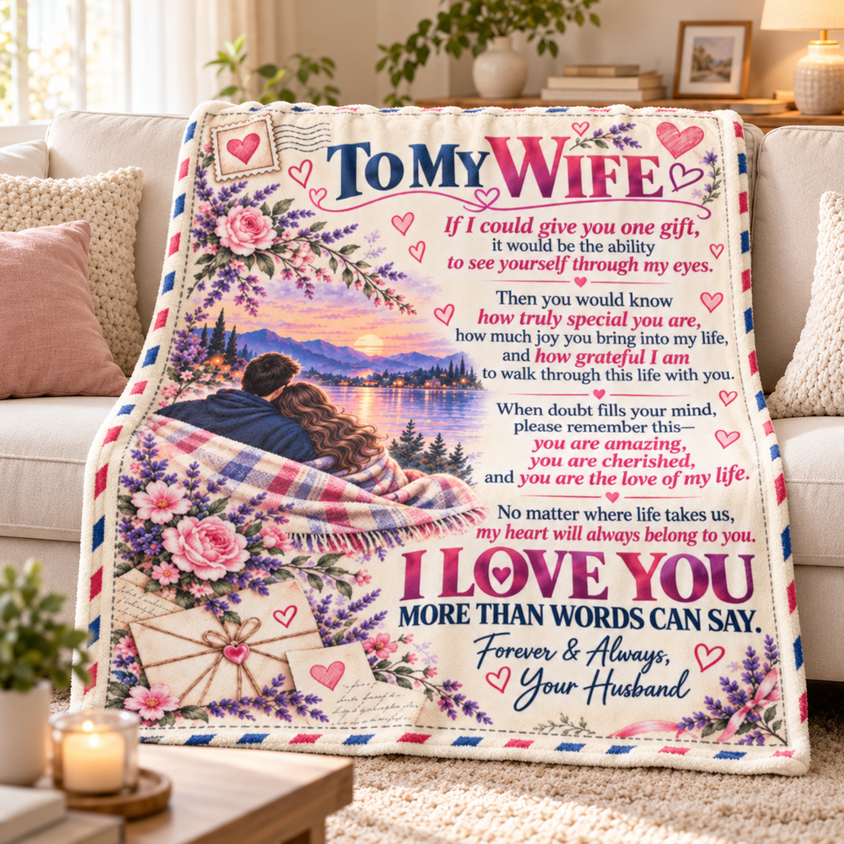 To My Wife Blanket / Romantic Gift for Wife