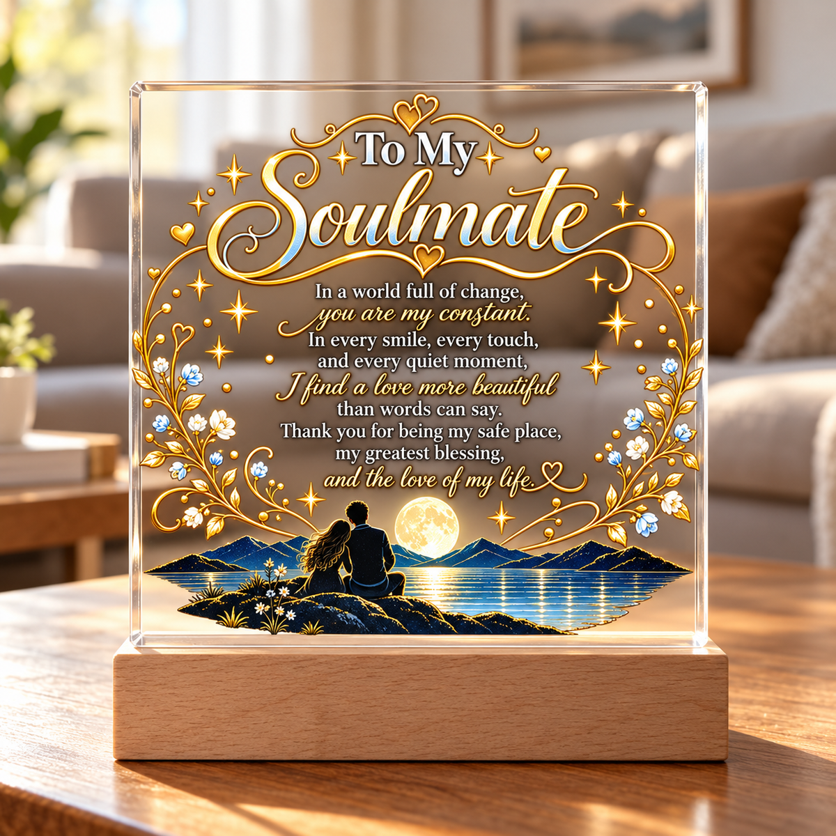 To My Soulmate|My Forever Love LED Acrylic Plaque
