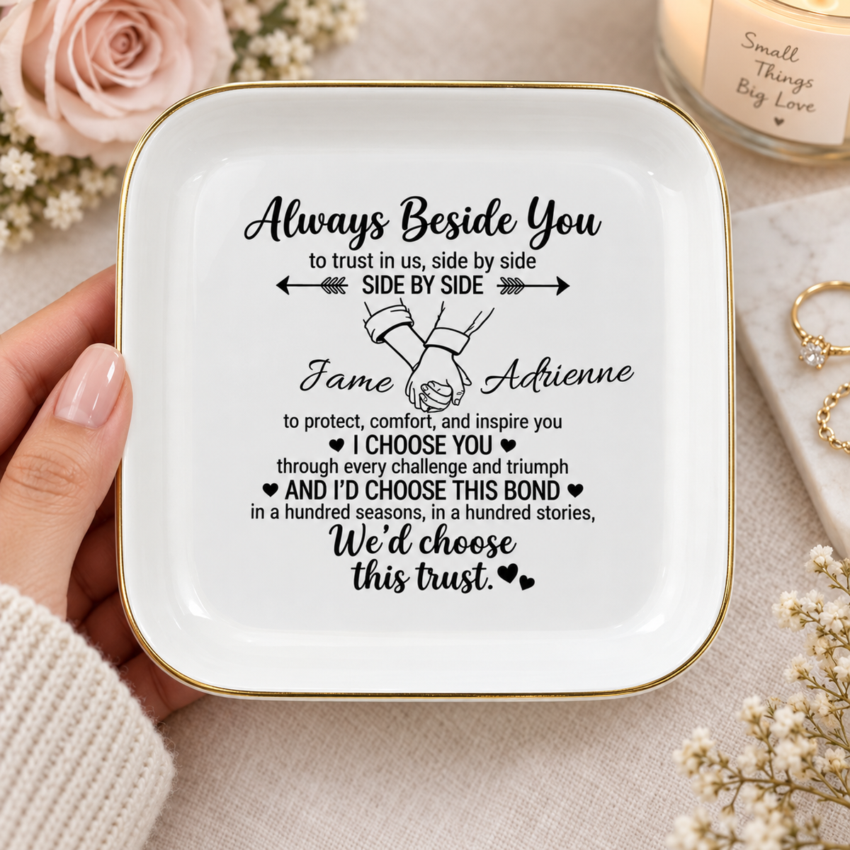 Always Beside You Personalized Jewelry Dish
