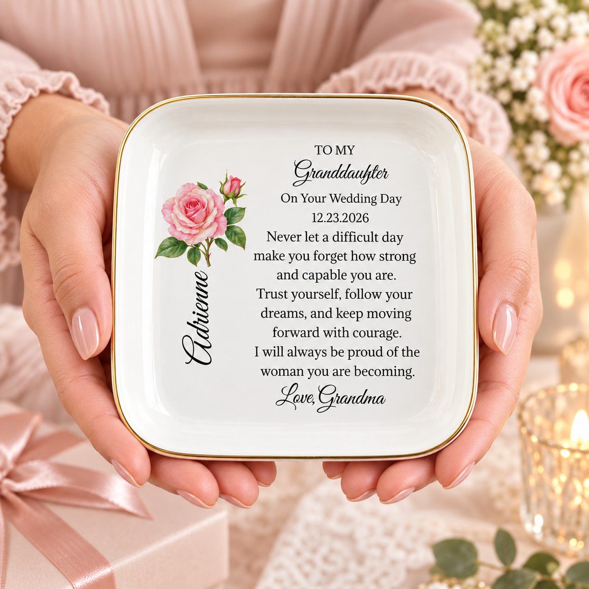 To My Granddaughter Keepsake Dish