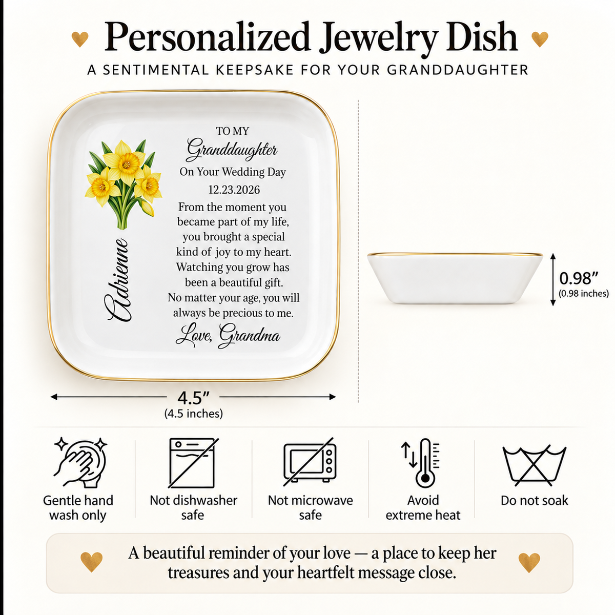 Granddaughter Wedding Day Gift Dish