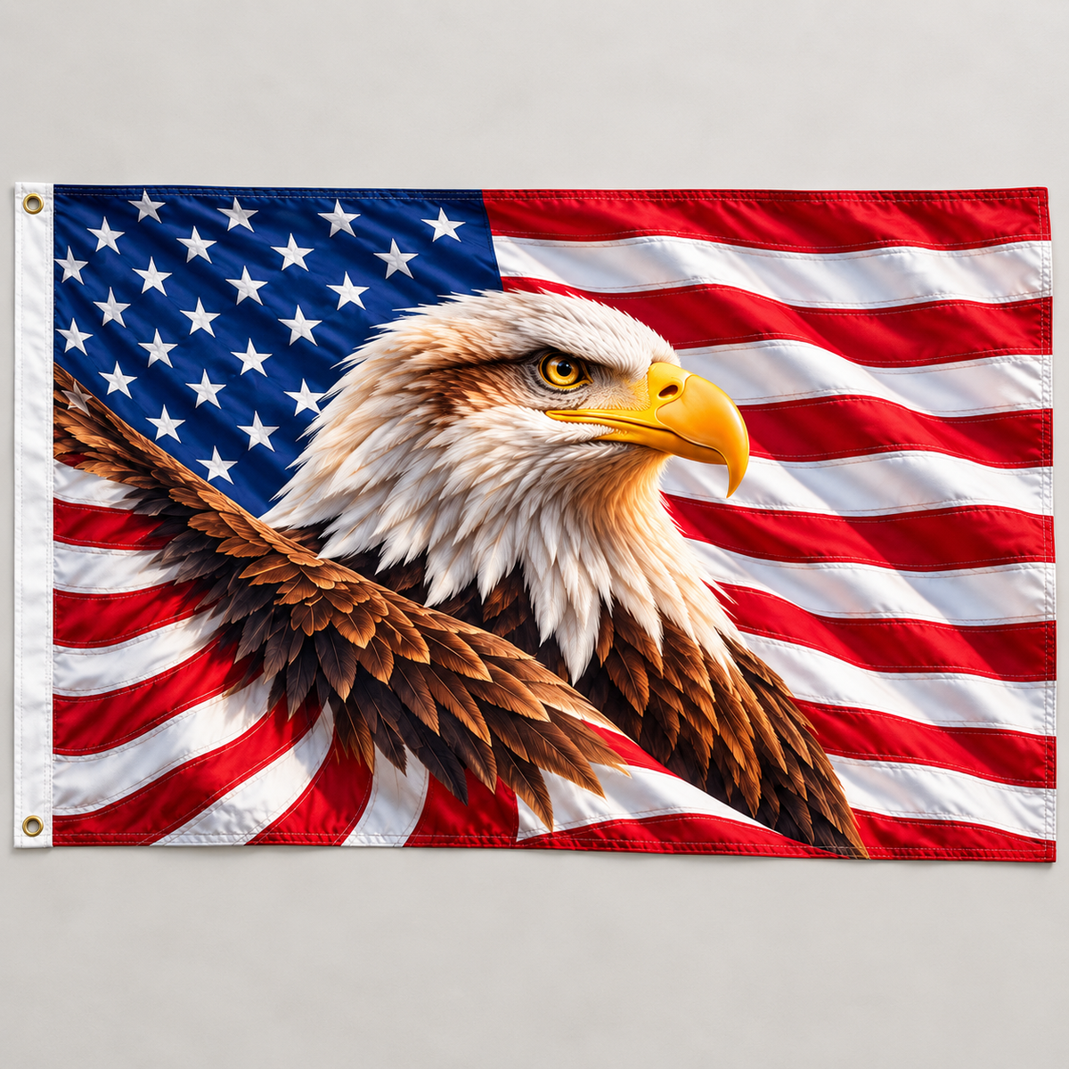 Patriotic Bald Eagle American Flag