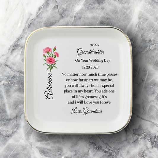 Personalized Granddaughter Wedding Day Jewelry Dish