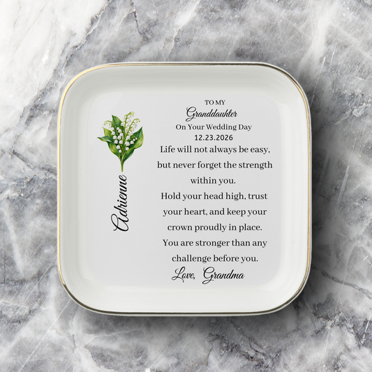 Granddaughter Wedding Day Jewelry Dish