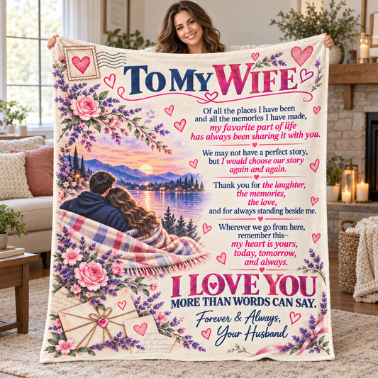 To My Wife Fleece Blanket | Sentimental Gift from Husband