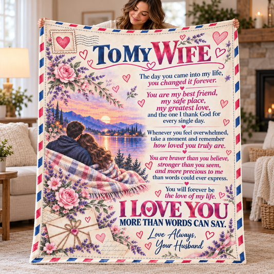 To My Wife Fleece Blanket