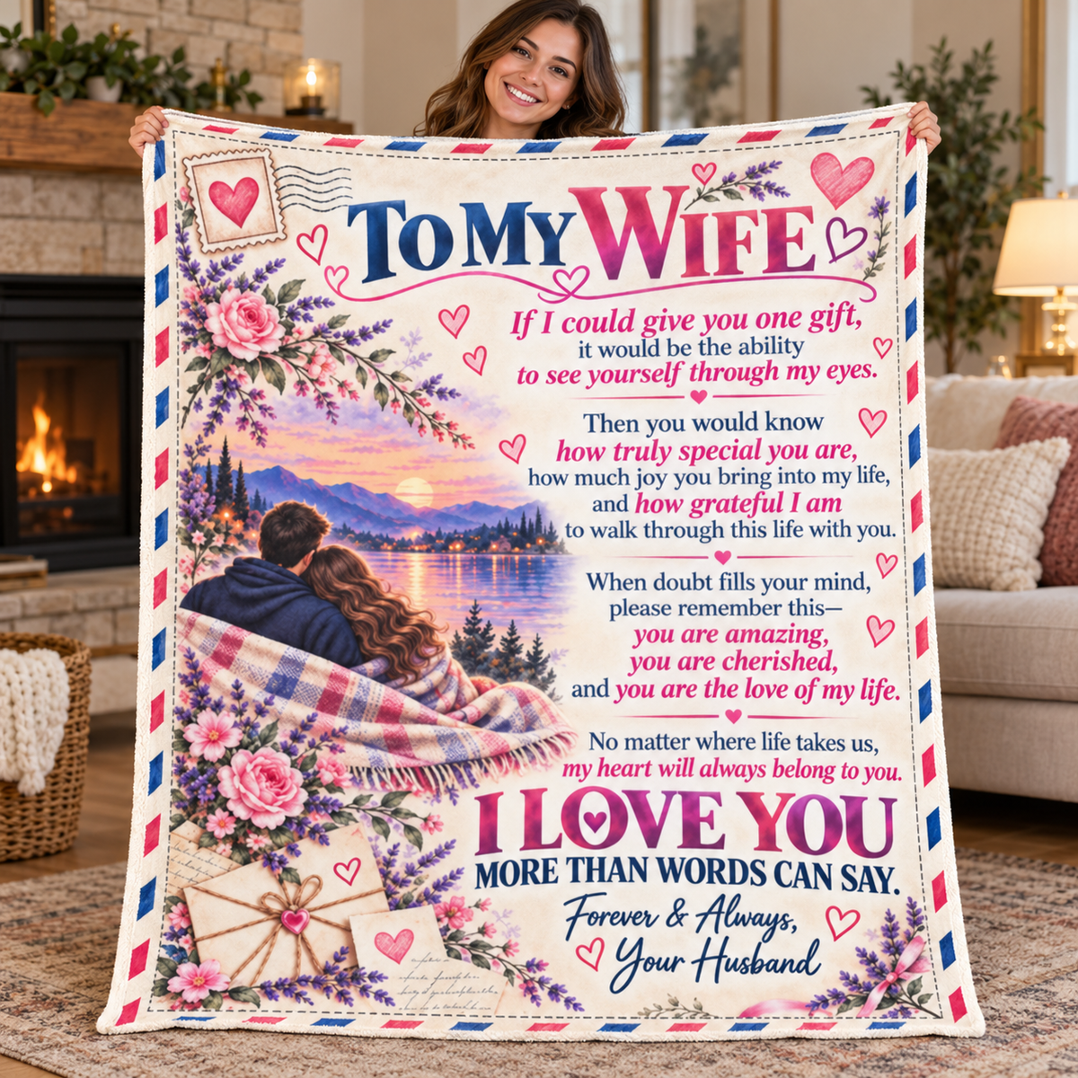 To My Wife Blanket / Romantic Gift for Wife