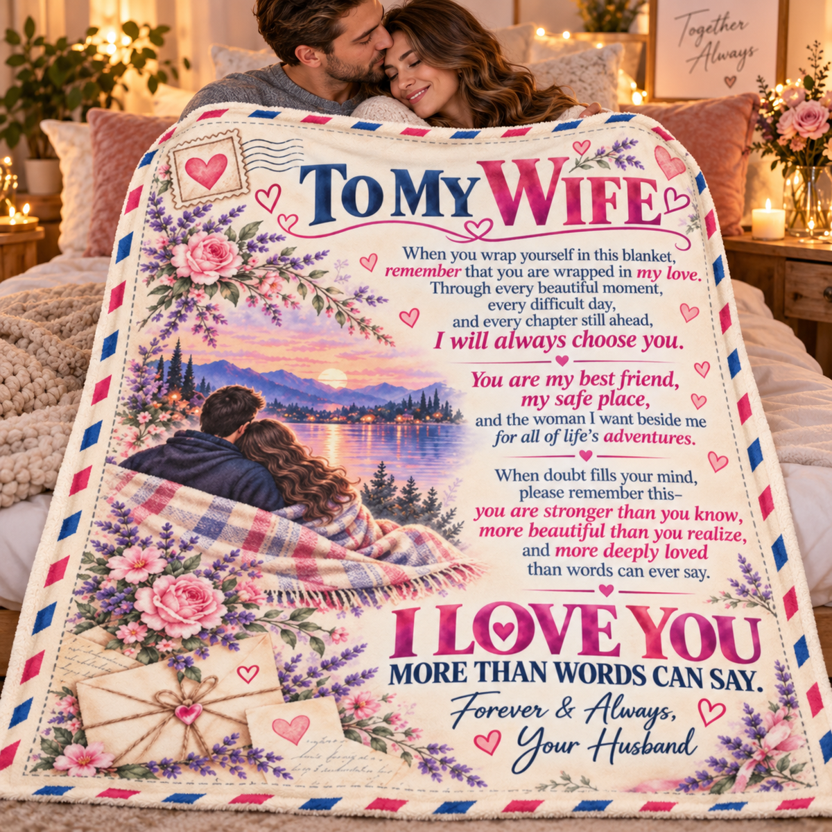 To My Wife Fleece Blanket / Romantic Gift from Husband