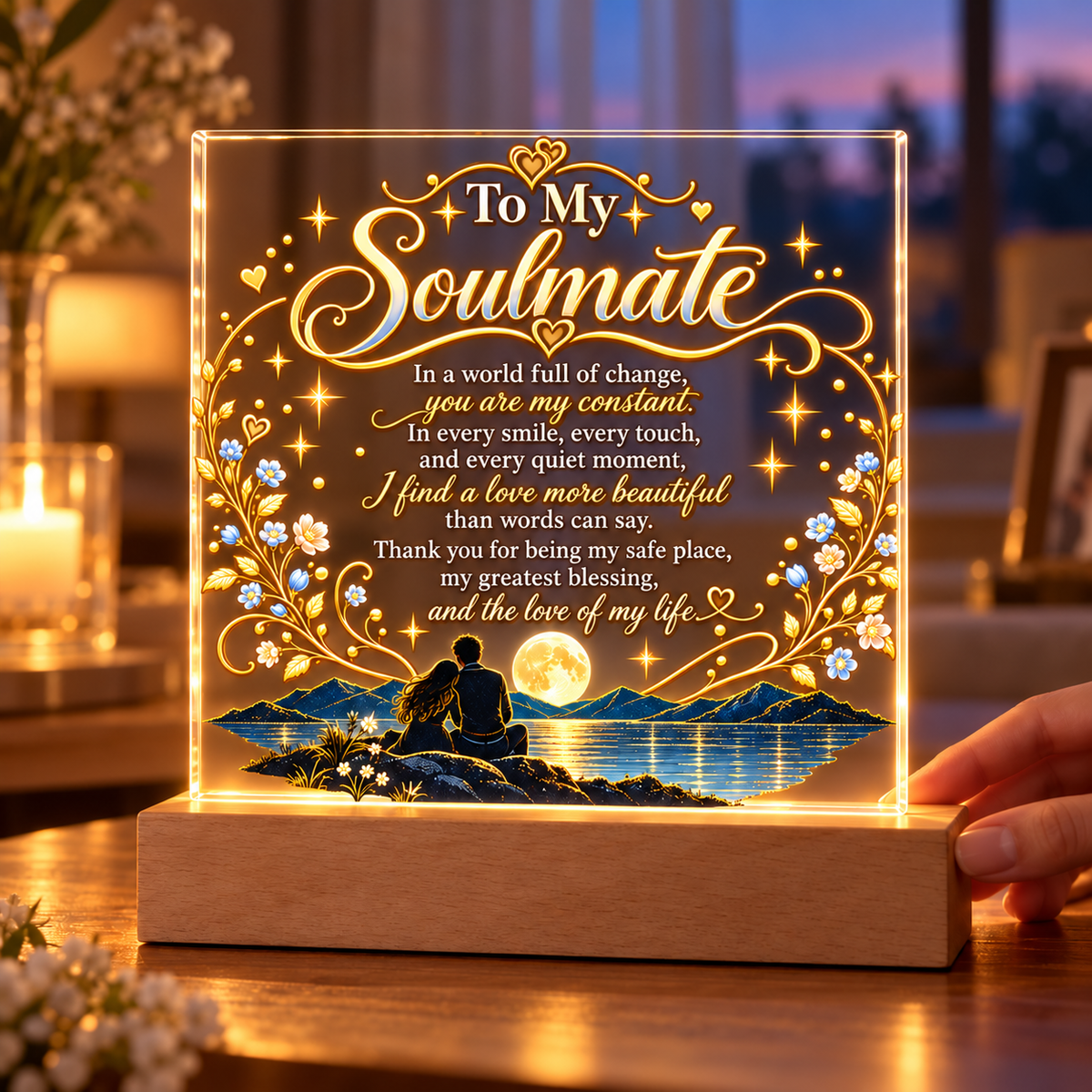 To My Soulmate|My Forever Love LED Acrylic Plaque