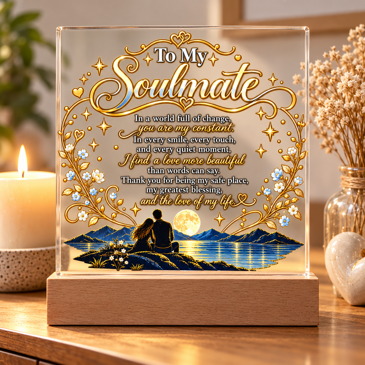 To My Soulmate|My Forever Love LED Acrylic Plaque