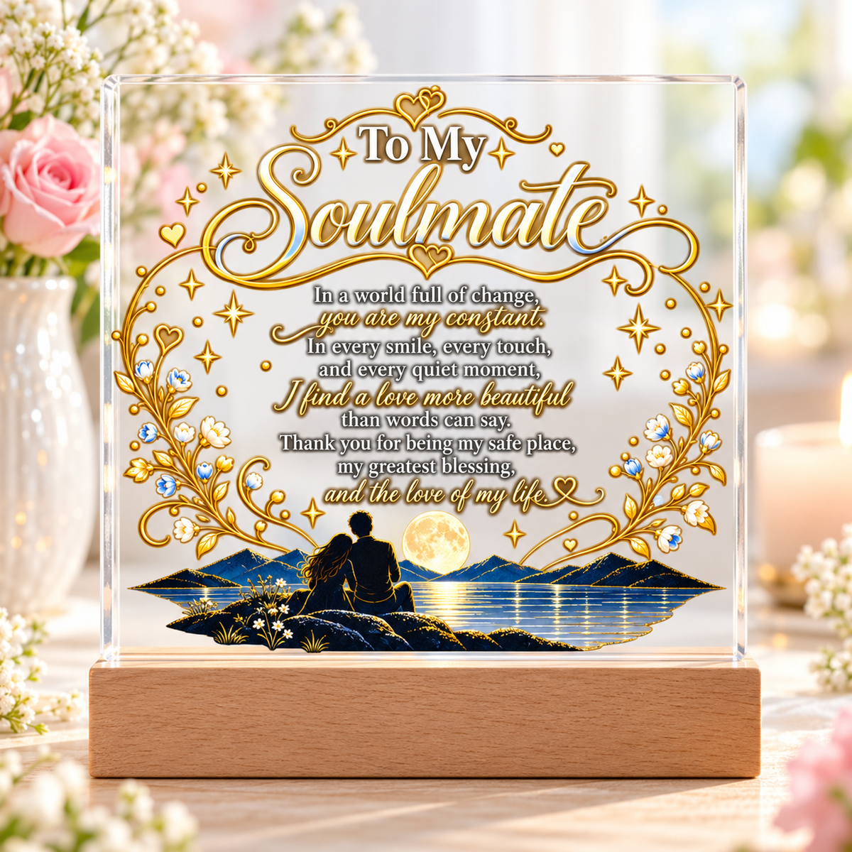 To My Soulmate|My Forever Love LED Acrylic Plaque