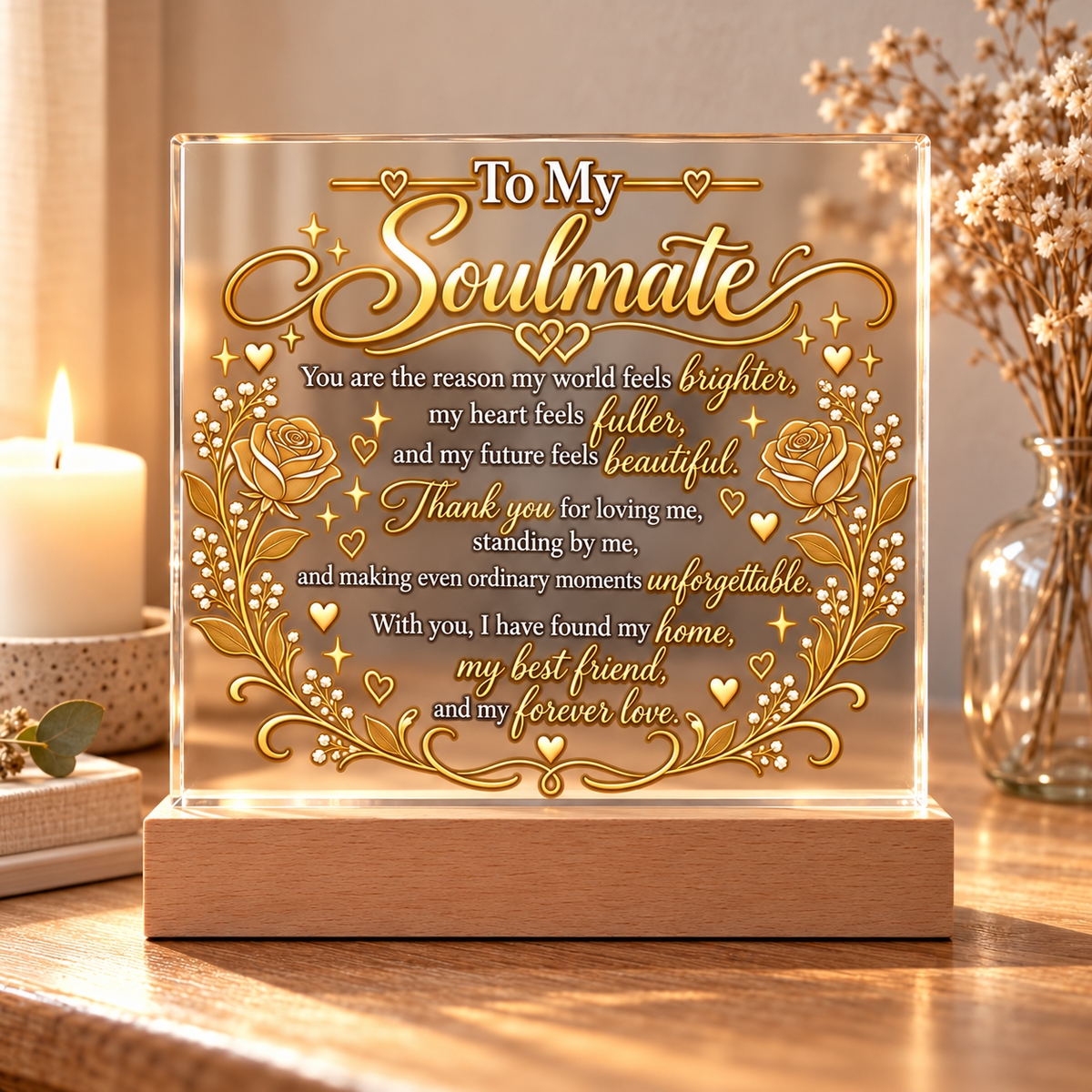 To My Soulmate|Forever & Always LED Acrylic Plaque