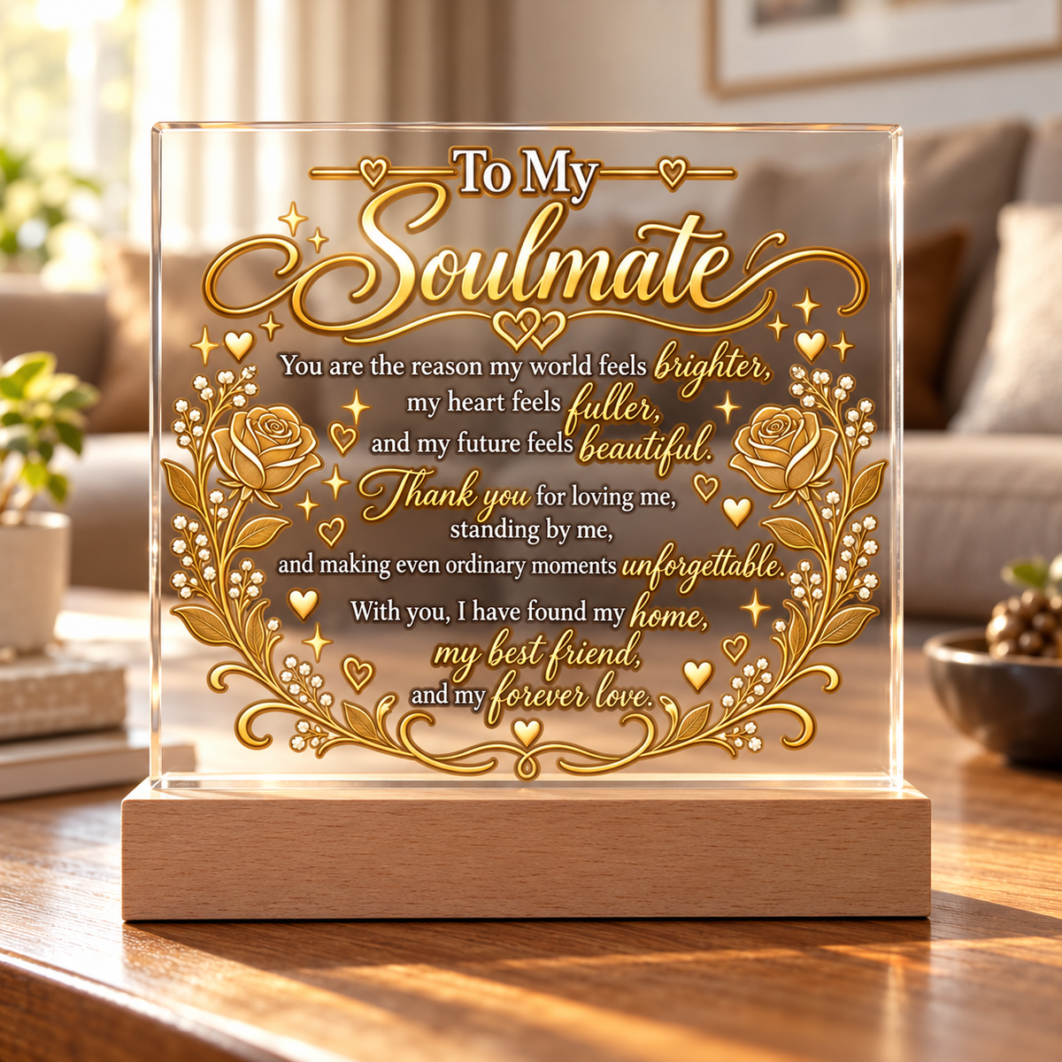 To My Soulmate|Forever & Always LED Acrylic Plaque