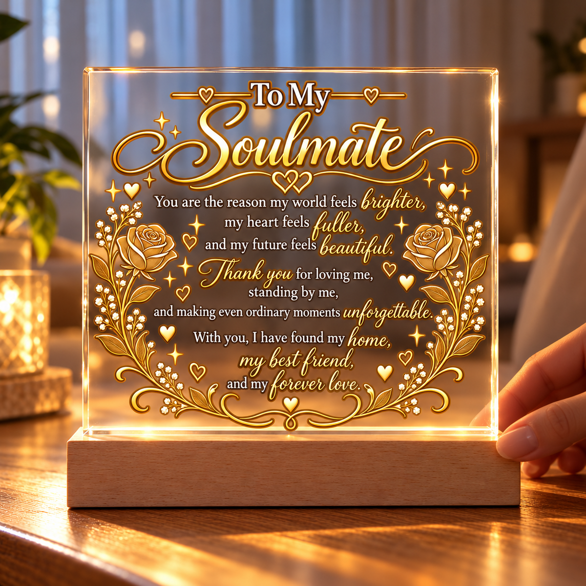 To My Soulmate|Forever & Always LED Acrylic Plaque
