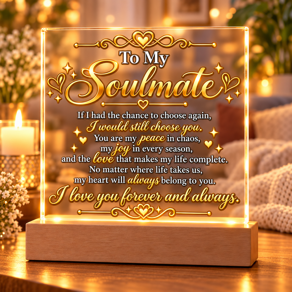 To My Soulmate | Forever Love LED Acrylic Plaque