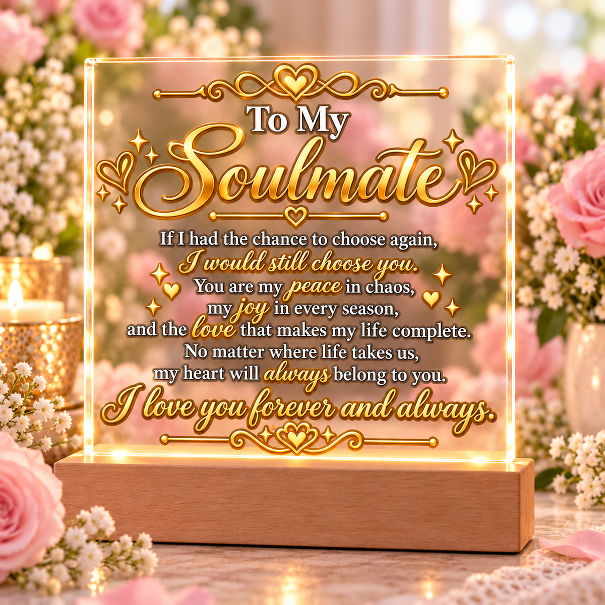 To My Soulmate | Forever Love LED Acrylic Plaque