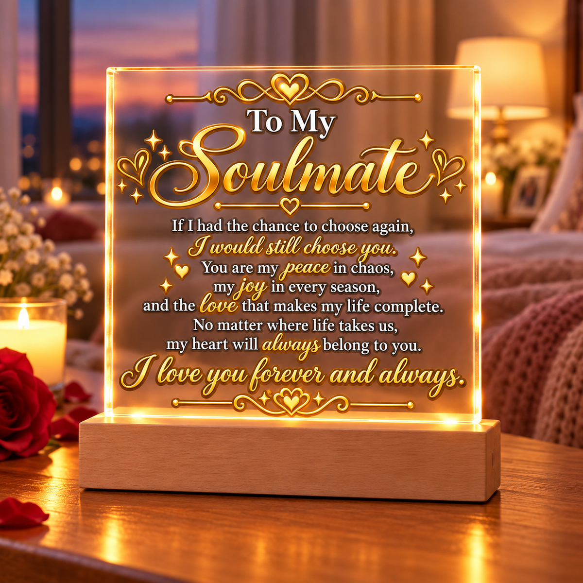 To My Soulmate | Forever Love LED Acrylic Plaque