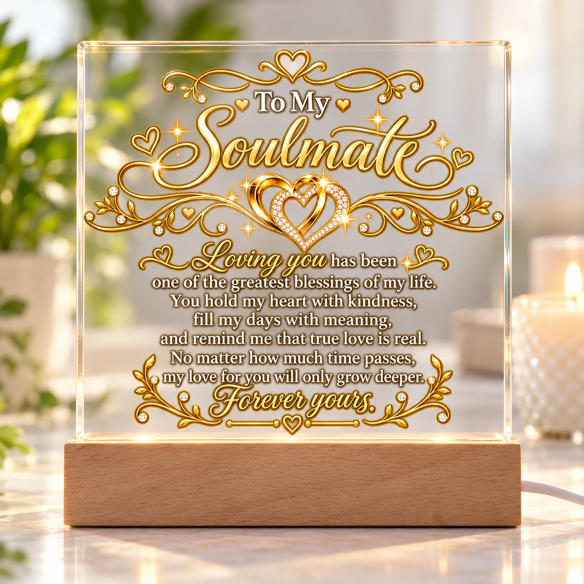To My Soulmate / Romantic LED Acrylic Plaque