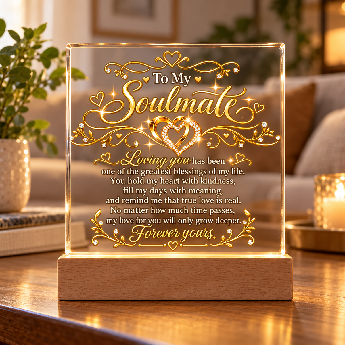 To My Soulmate / Romantic LED Acrylic Plaque