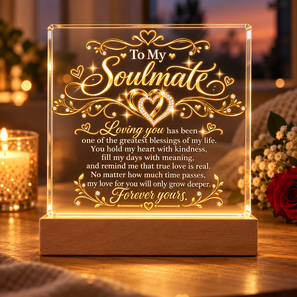 To My Soulmate / Romantic LED Acrylic Plaque