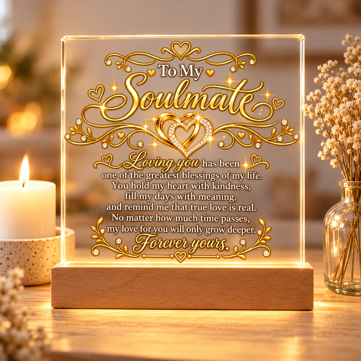 To My Soulmate / Romantic LED Acrylic Plaque
