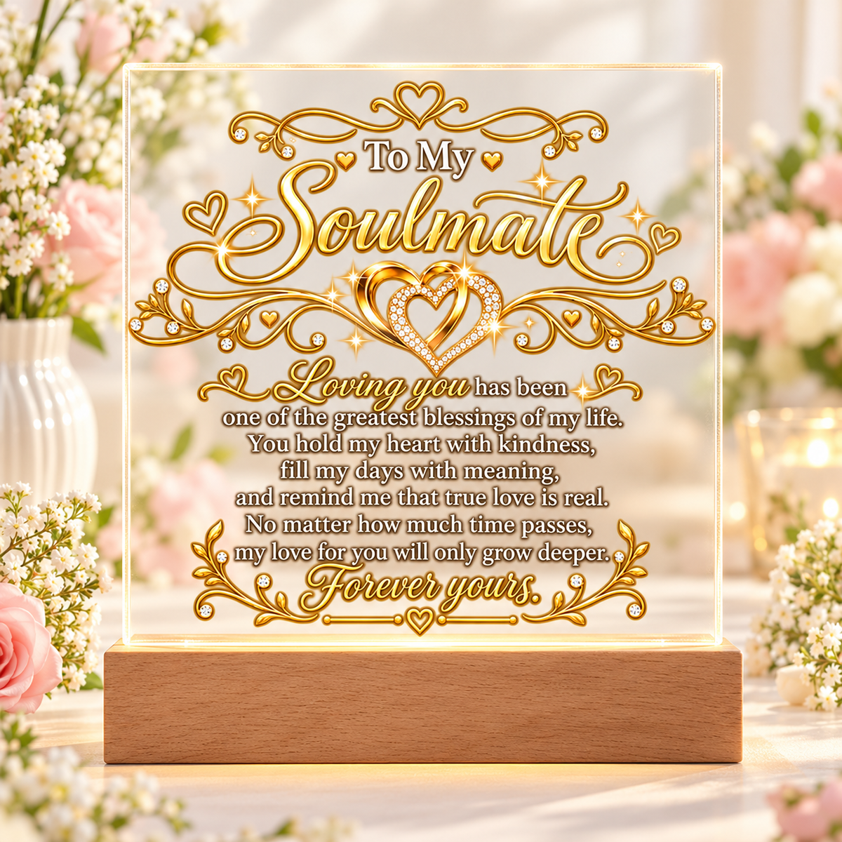 To My Soulmate / Romantic LED Acrylic Plaque