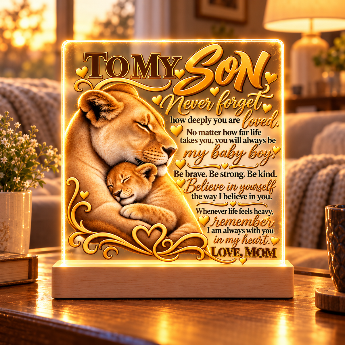 To My Son Light-Up Plaque / Mom’s Love ❤️