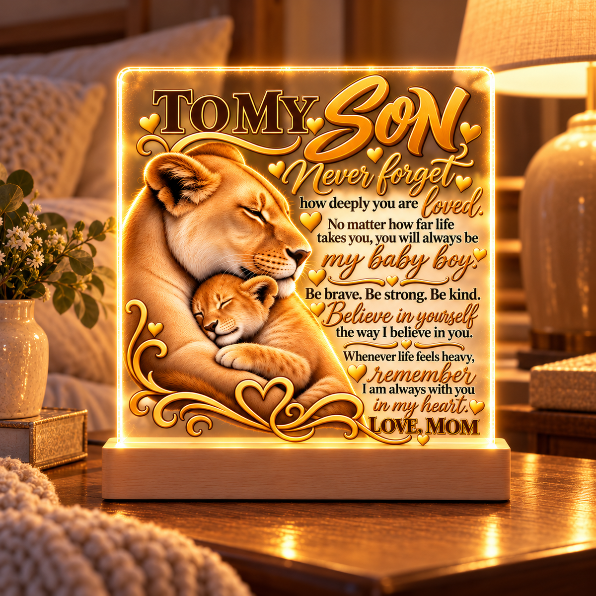 To My Son Light-Up Plaque / Mom’s Love ❤️