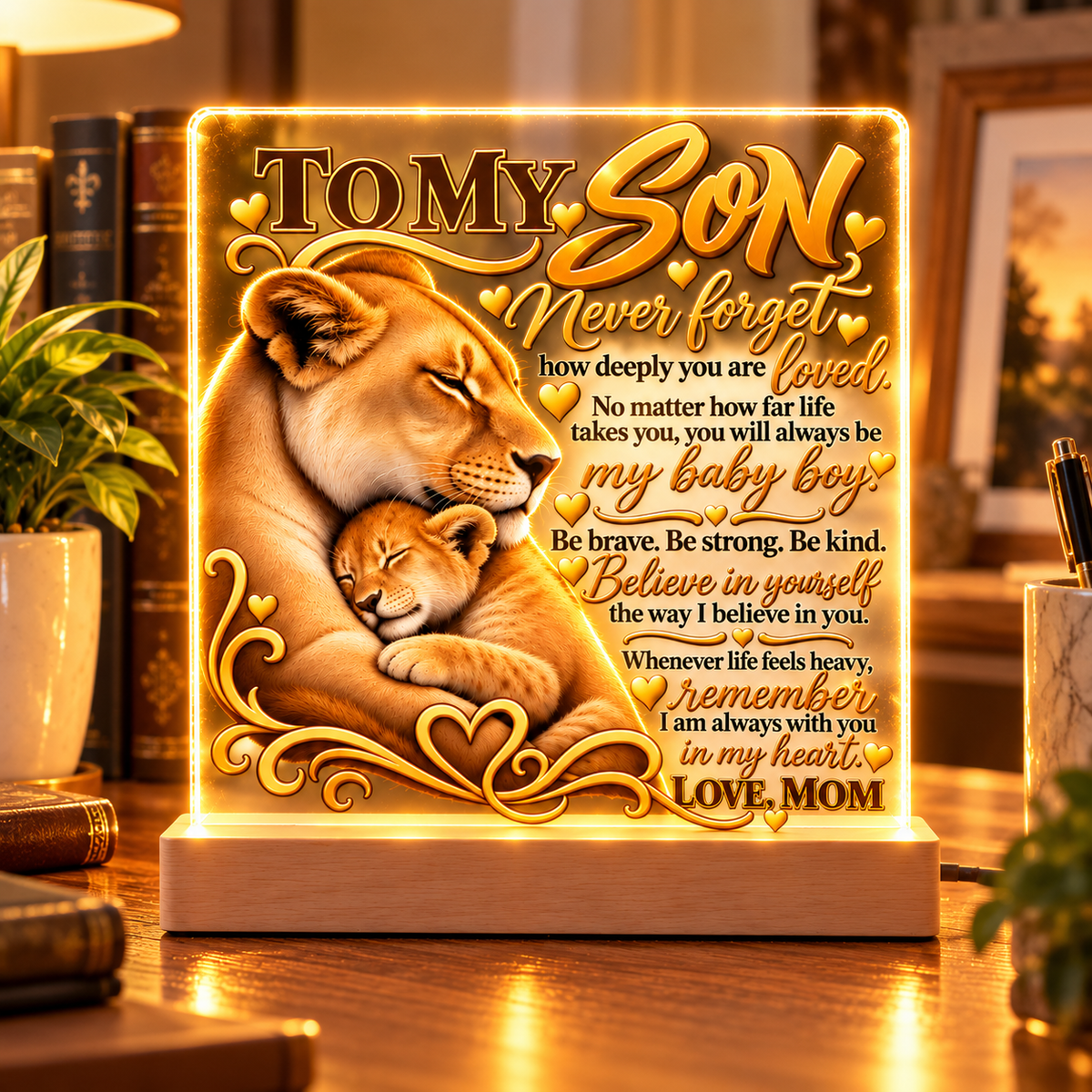 To My Son Light-Up Plaque / Mom’s Love ❤️