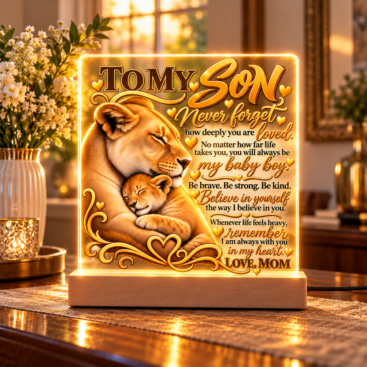 To My Son Light-Up Plaque / Mom’s Love ❤️