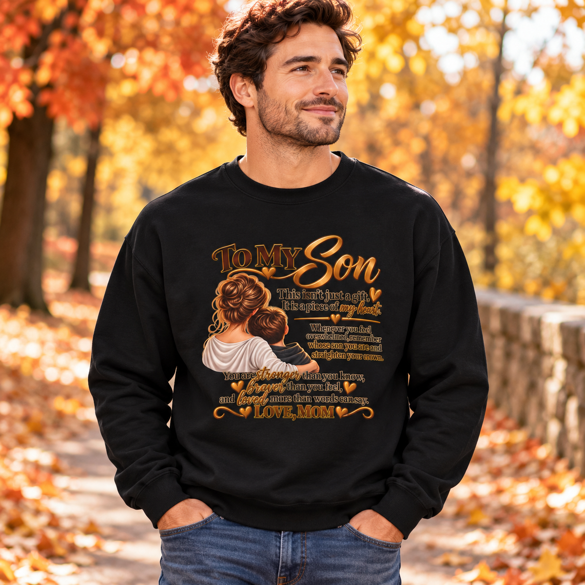 To My Son From Mom / Heavy Blend Crewneck Sweatshirt