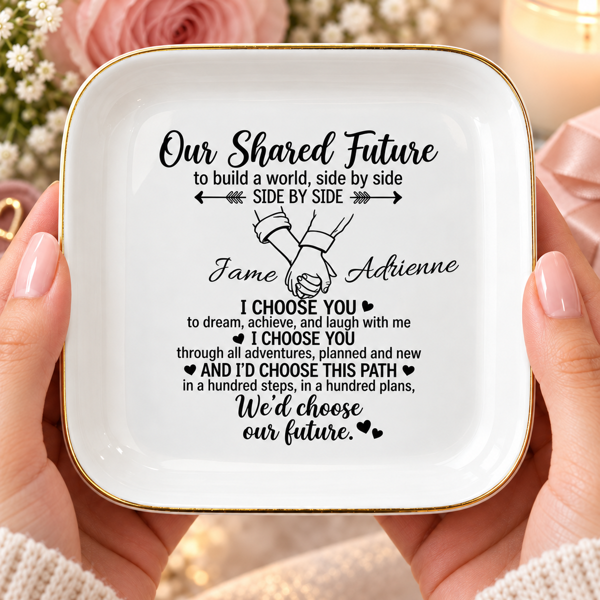 Personalized Our Shared Future Jewelry Dish | Couples Gift