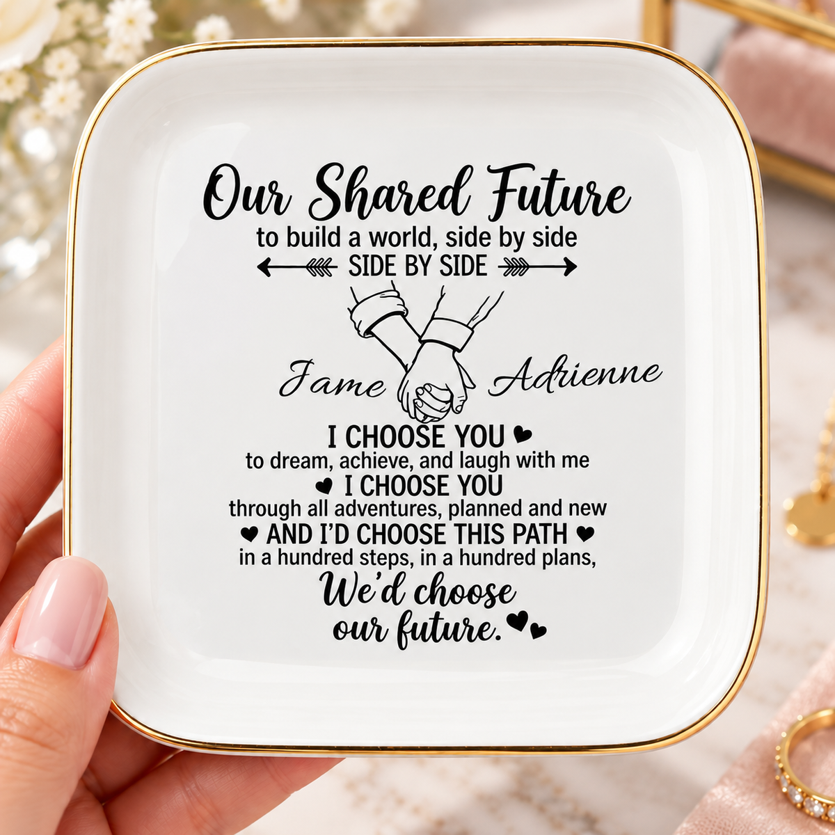 Personalized Our Shared Future Jewelry Dish | Couples Gift