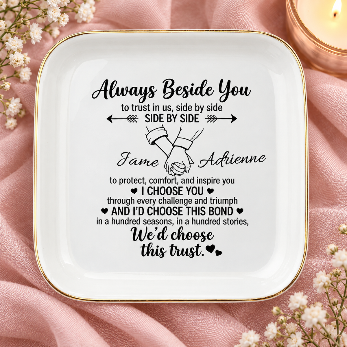 Always Beside You Personalized Jewelry Dish