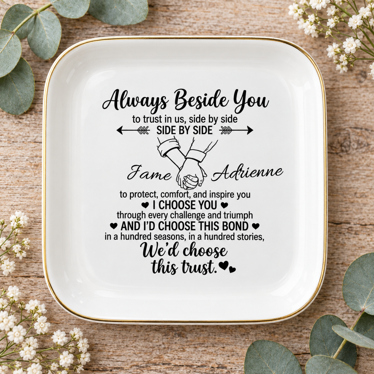 Always Beside You Personalized Jewelry Dish