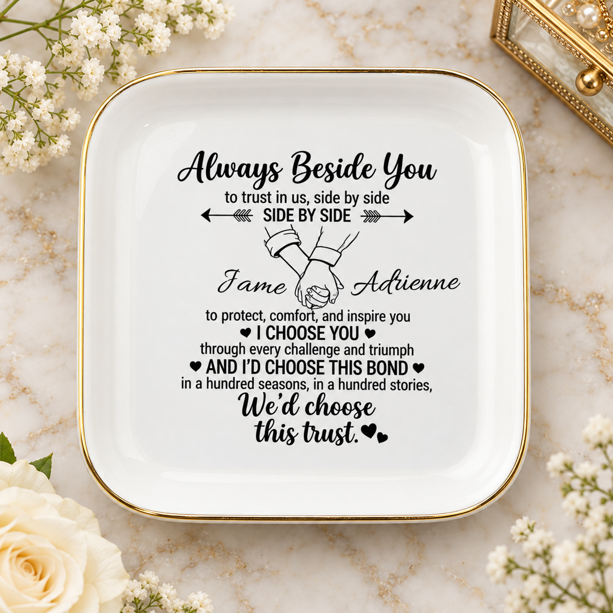 Always Beside You Personalized Jewelry Dish