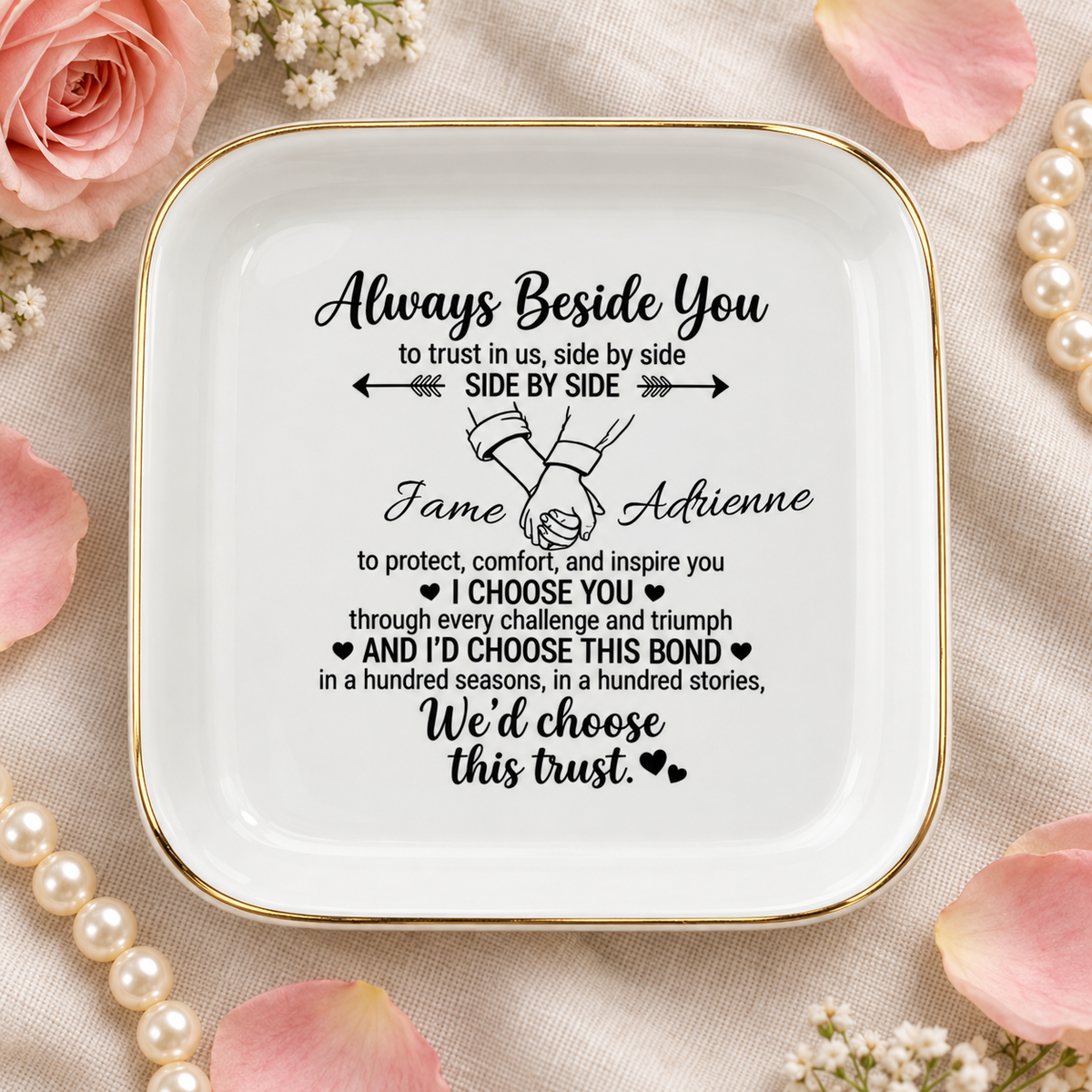 Always Beside You Personalized Jewelry Dish