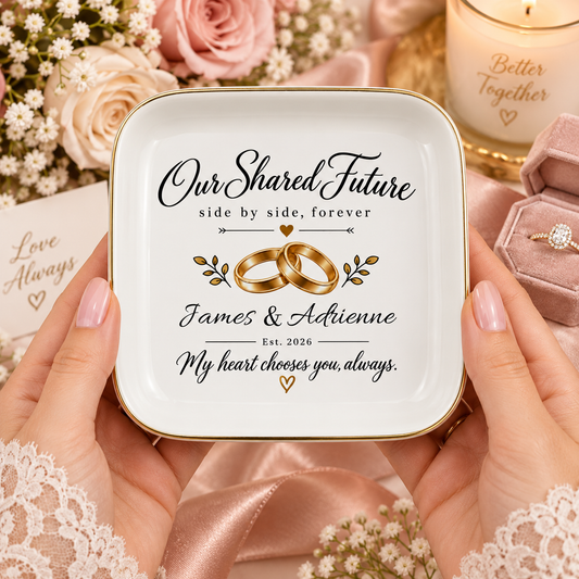 Personalized Our Shared Future Jewelry Dish | Side by Side Forever