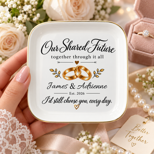 Personalized Our Shared Future Jewelry Dish | Together Through It All