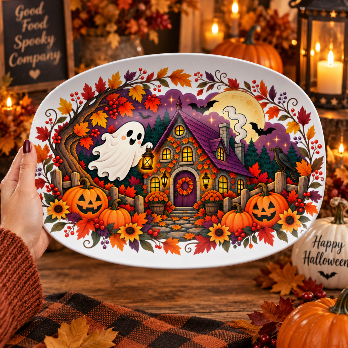 Halloween Haunted House & Ghost Platter