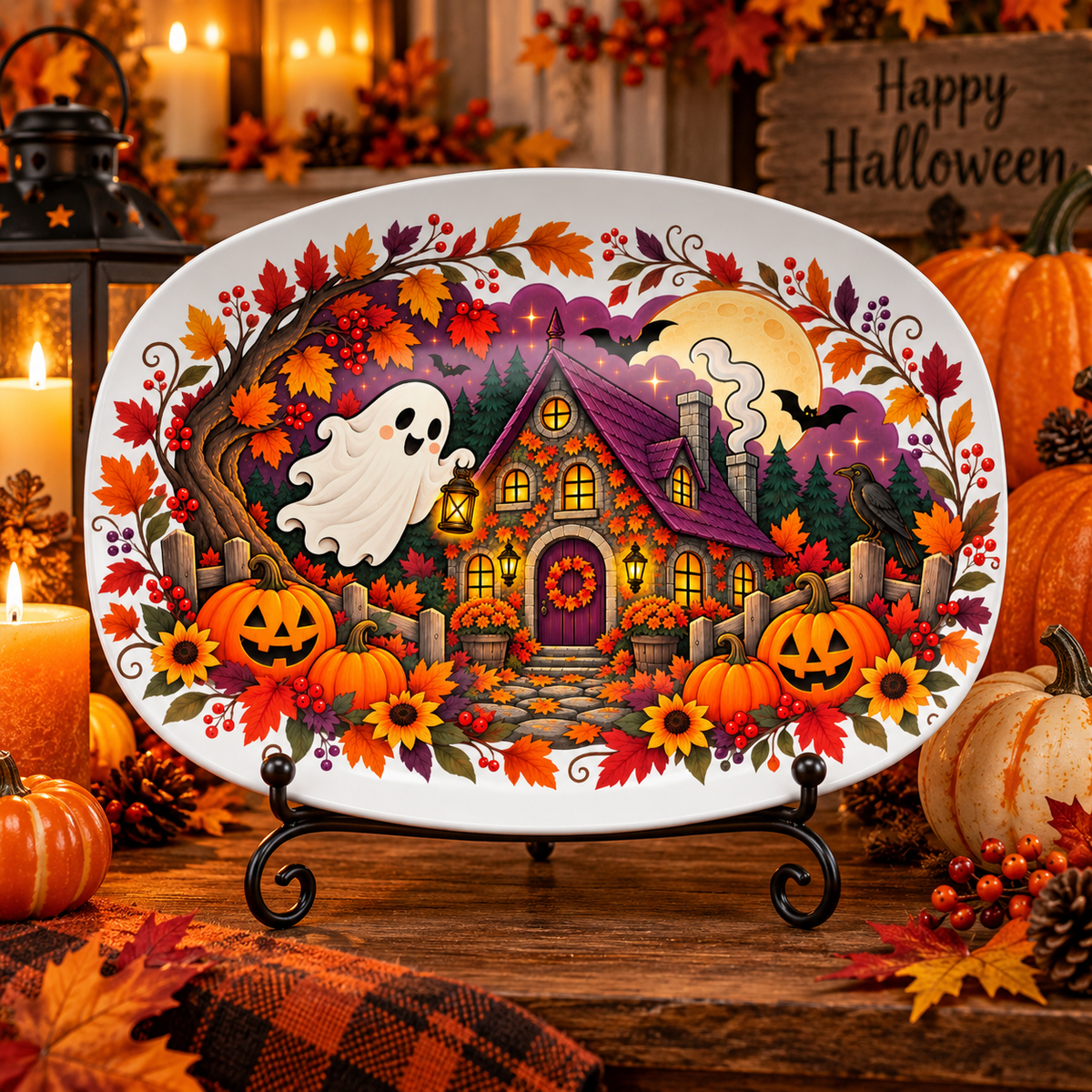 Halloween Haunted House & Ghost Platter