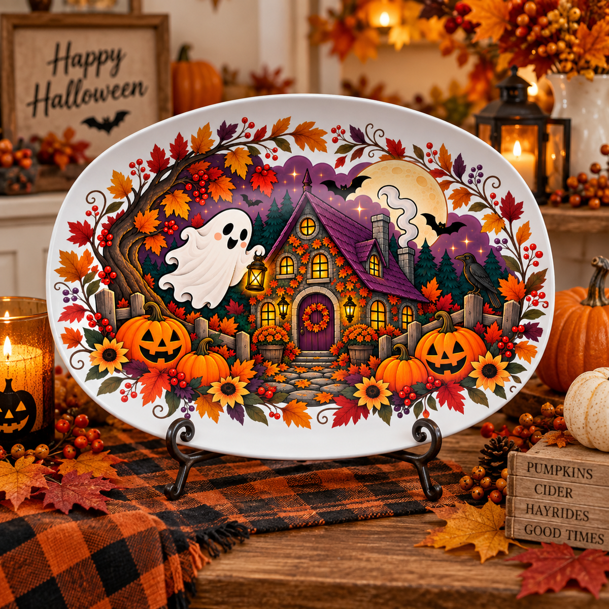 Halloween Haunted House & Ghost Platter