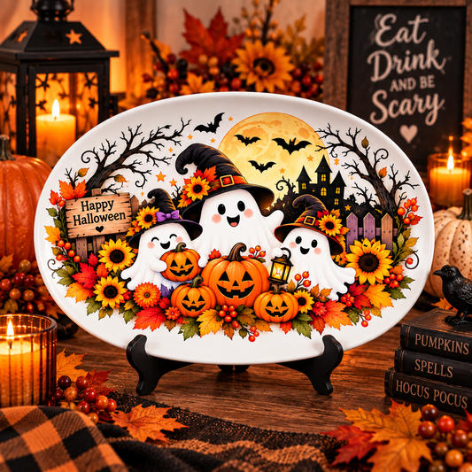 Happy Halloween Ghost Family Platter