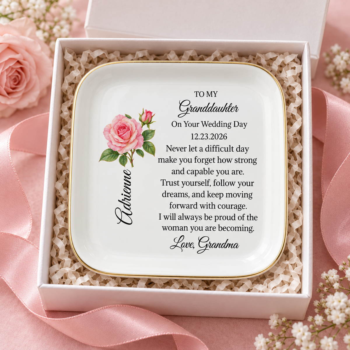 To My Granddaughter Keepsake Dish