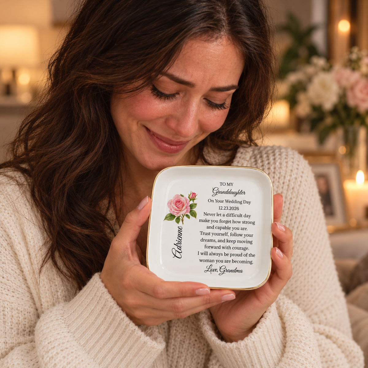 To My Granddaughter Keepsake Dish