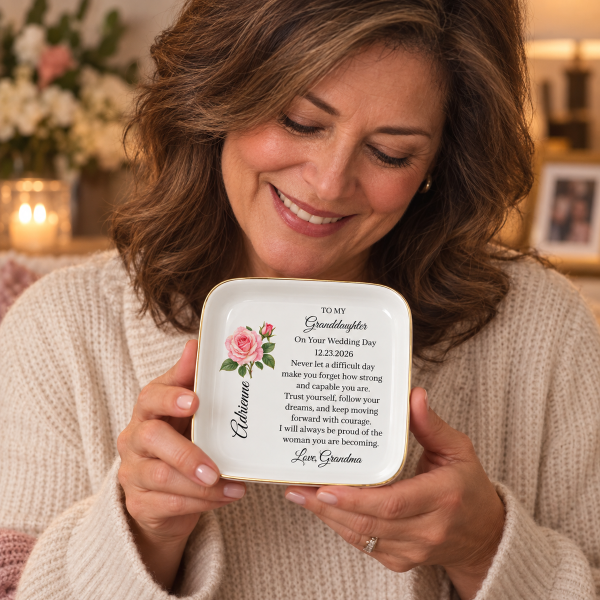 To My Granddaughter Keepsake Dish