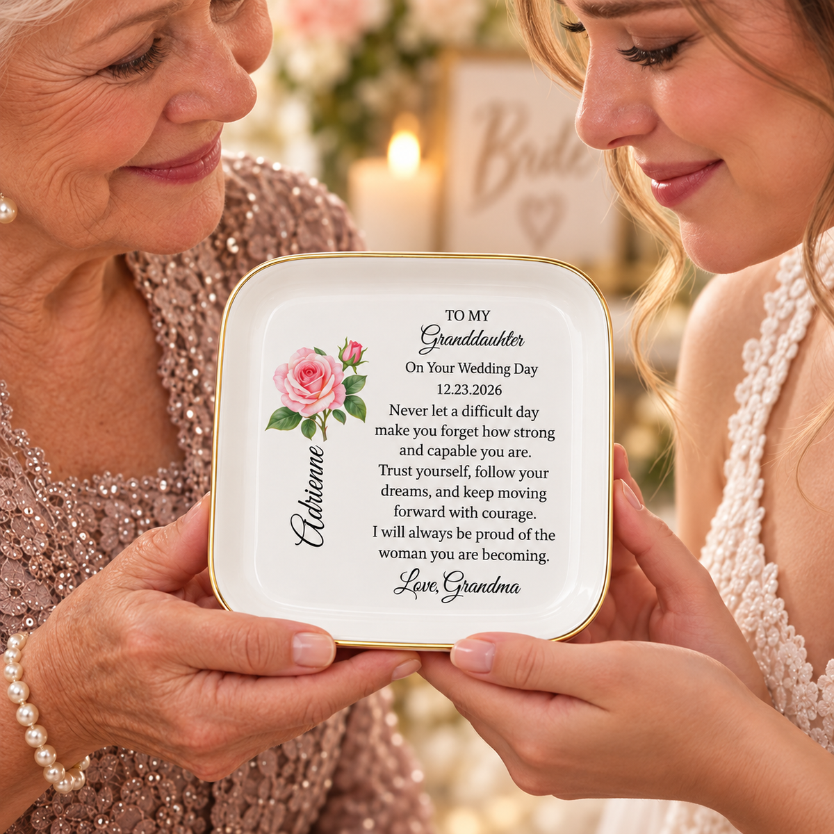 To My Granddaughter Keepsake Dish