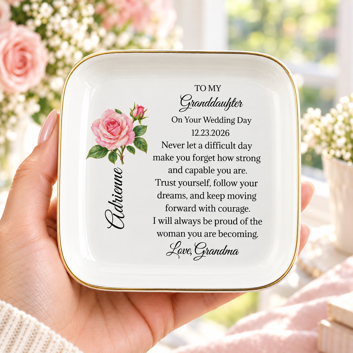 To My Granddaughter Keepsake Dish